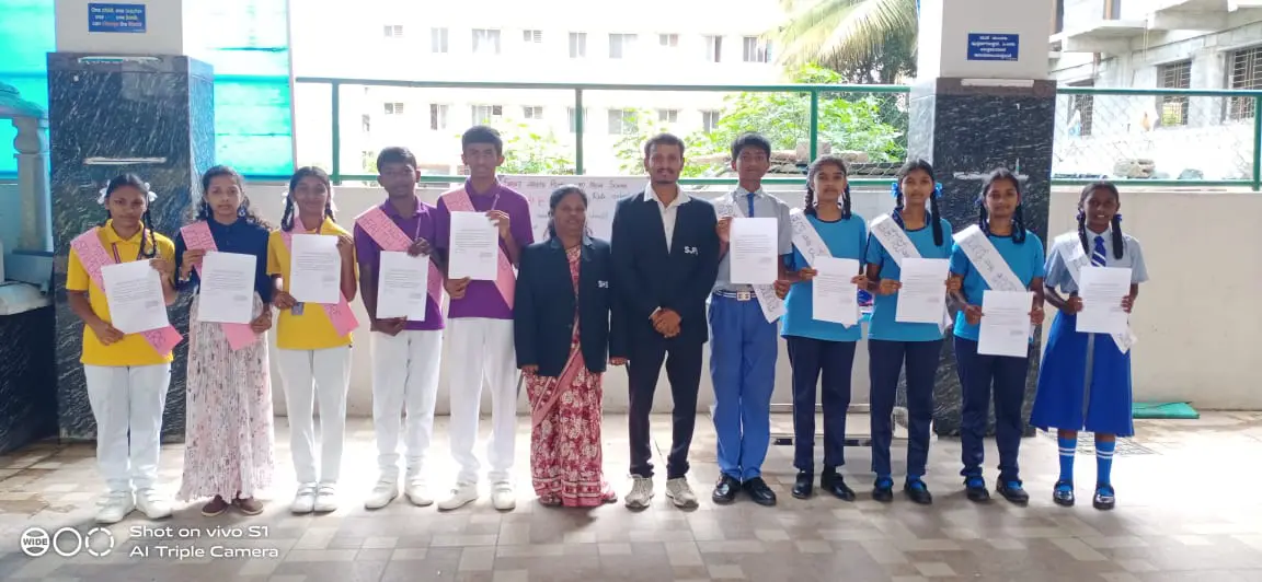 Higher School students at Siddaganga